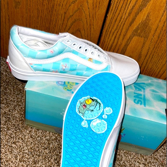 Never been worn baby blue SpongeBob vans - Picture 1 of 4